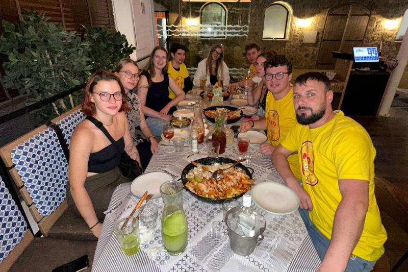 Participants of the Winter School enjoying local cuisine in Cyprus