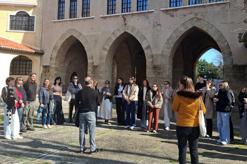 Students from USWPS and UAEGEAN learn about the history and art of Rhodos Greece