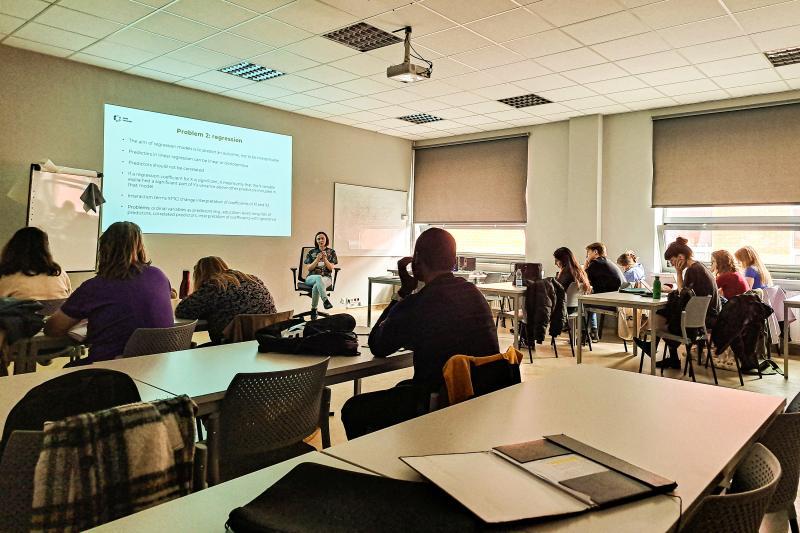 International students particpate in a lecture at SWPS University in Poznań
